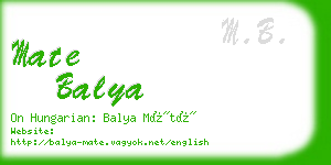 mate balya business card